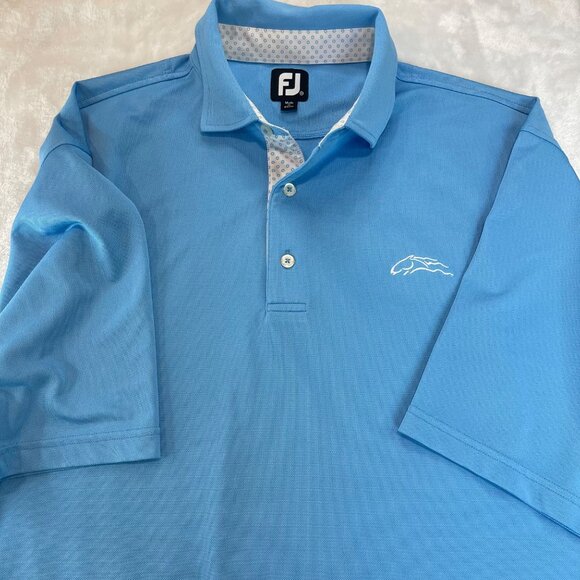 FootJoy Polo Shirt Mens Size XXL Blue Embroidered Logo Short Sleeves Golf Casual - Picture 7 of 9